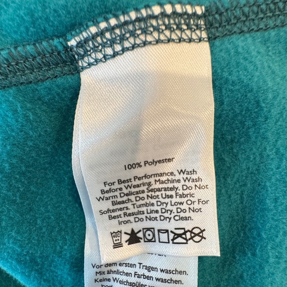 Eddie Bauer Teal Green Quarter Zip Fleece Pullover - Picture 9 of 9